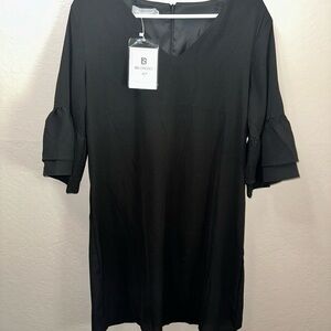 Women's Black Ruffle Sleeve Dress